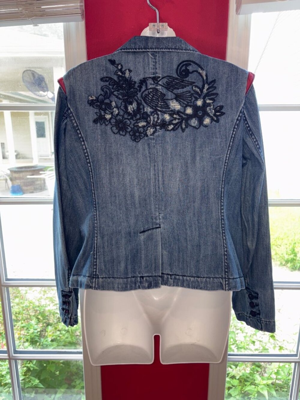 Princy by Jessica Simpson jean denim jacket Y2K Distressed Preppy, Thrashed - Picture 5 of 16